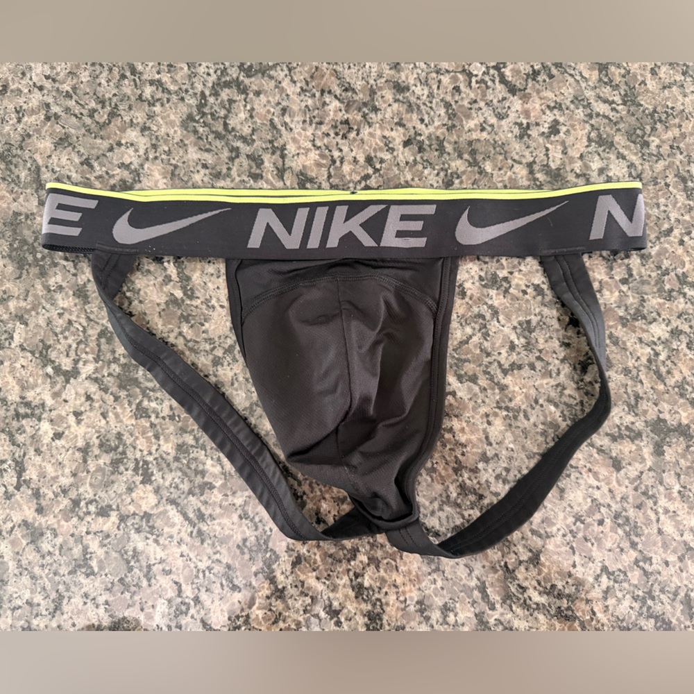 Nike Black and Neon Green Trim Jock